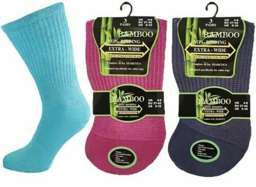 Bamboo Ladies Diabetic Socks 3pk