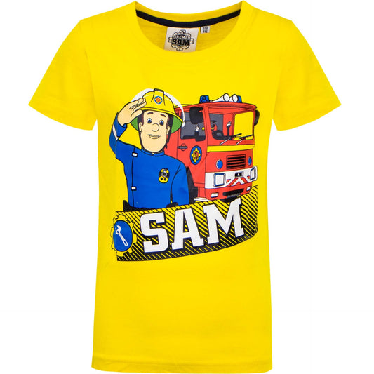 Boys Fireman sam T Shirt Yellow