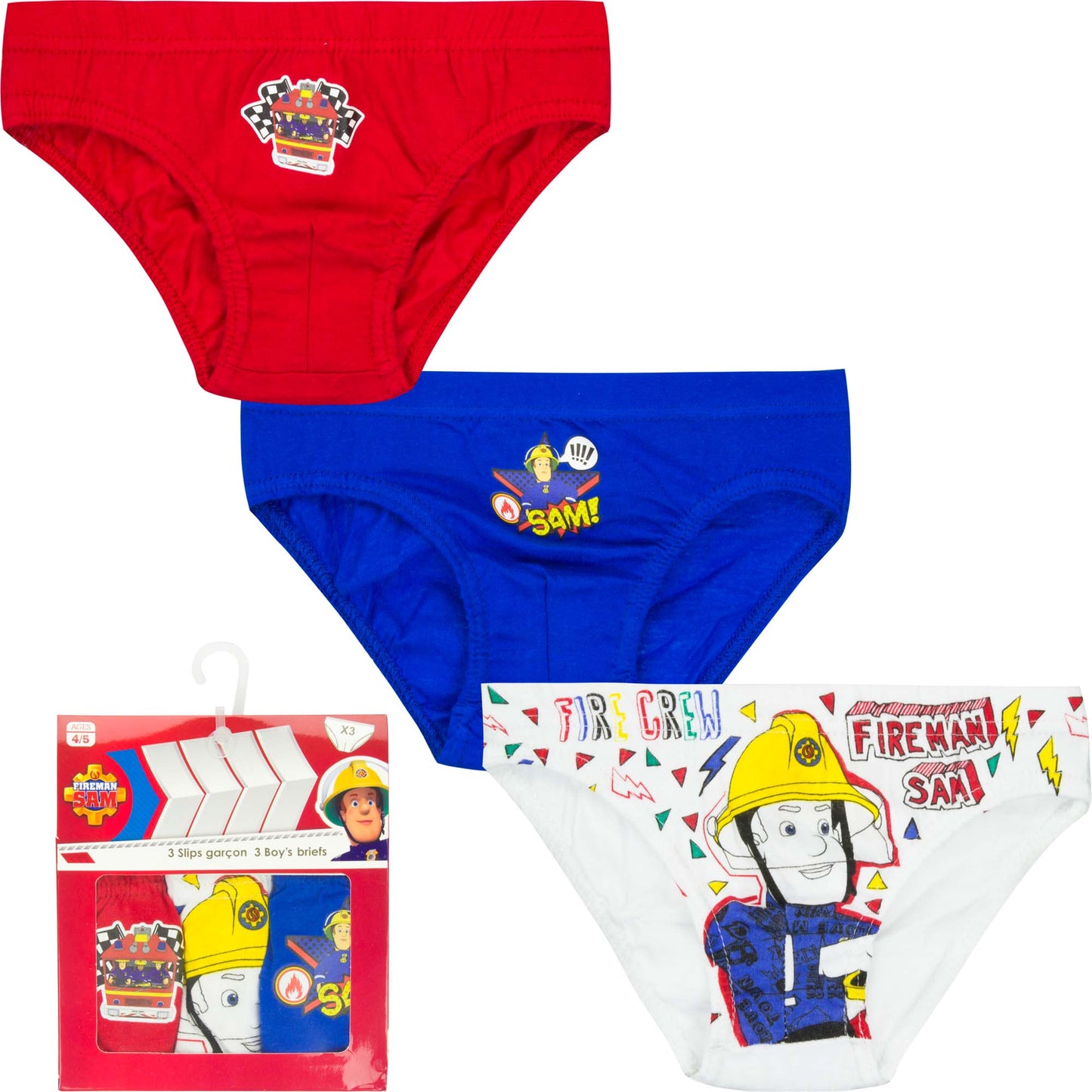 Fireman Sam Boys Brief 3pk Boxed