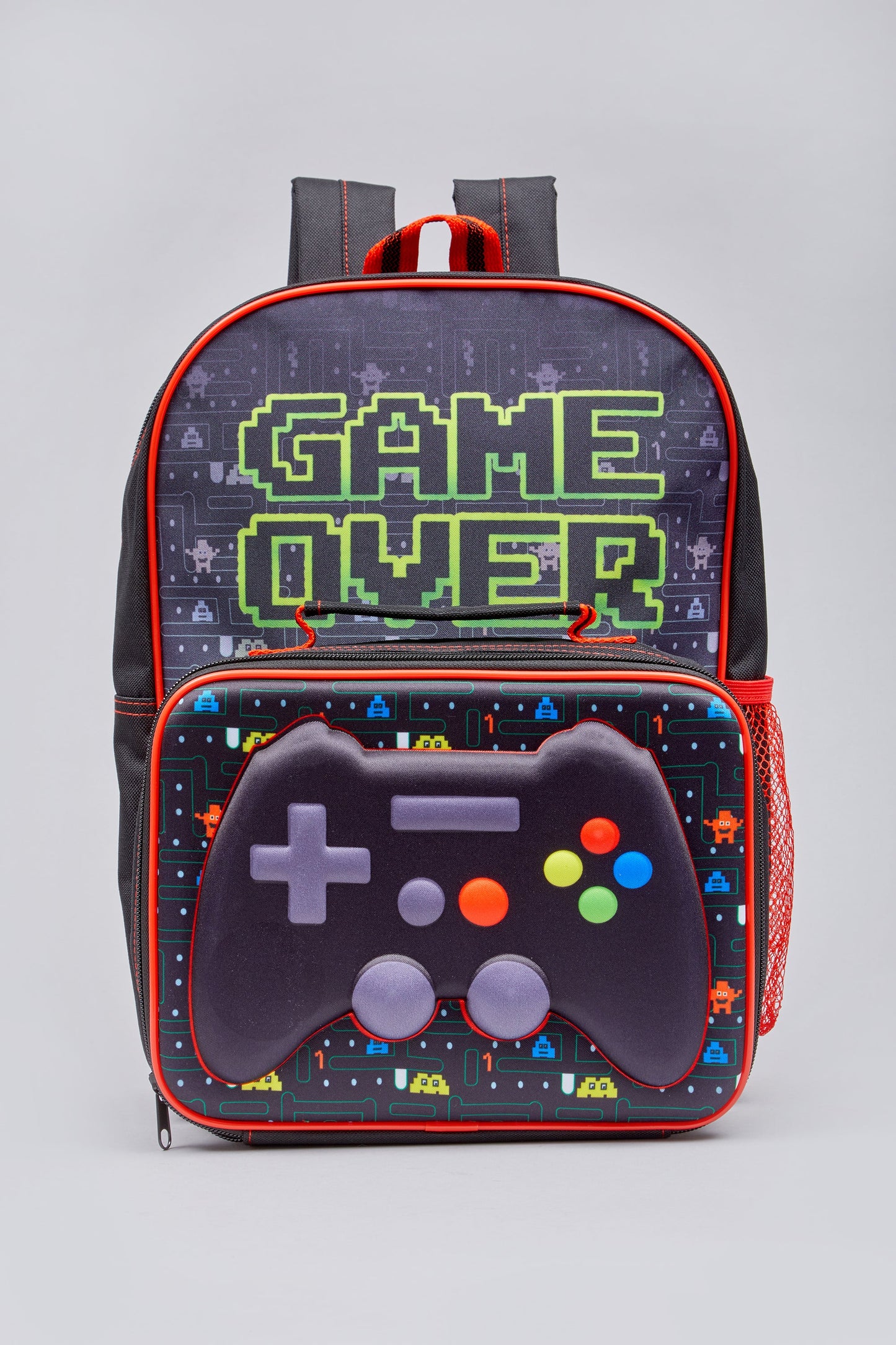 Gamer Backpack with Lunchbox and Water/Juice Bottle