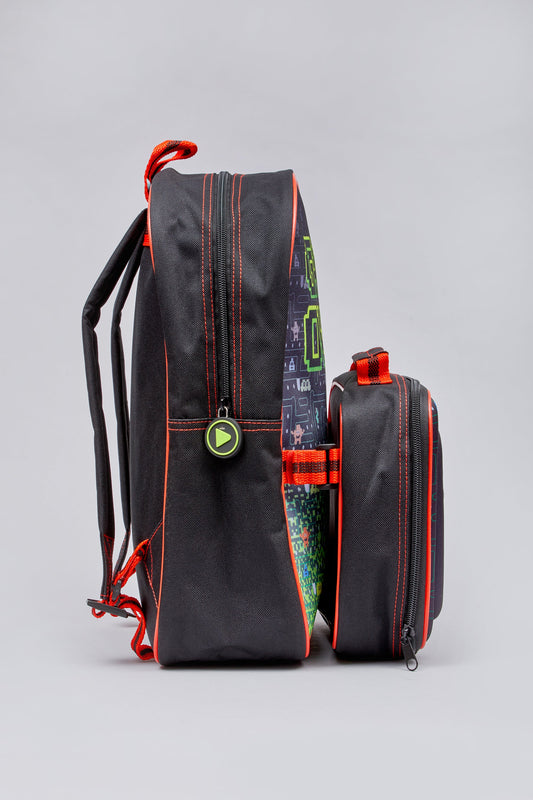 Gamer Backpack with Lunchbox and Water/Juice Bottle