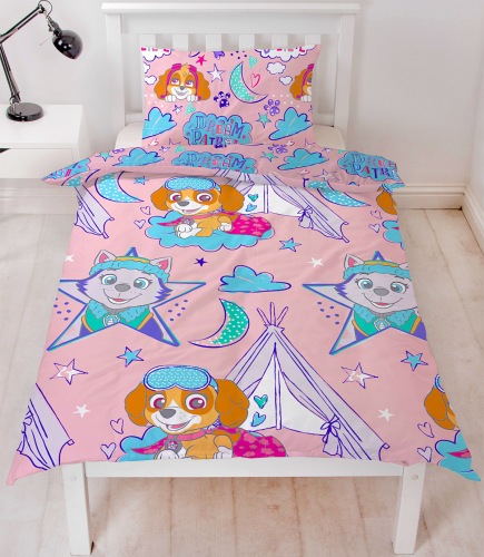 Paw patrol reversable single duvet set in Pink