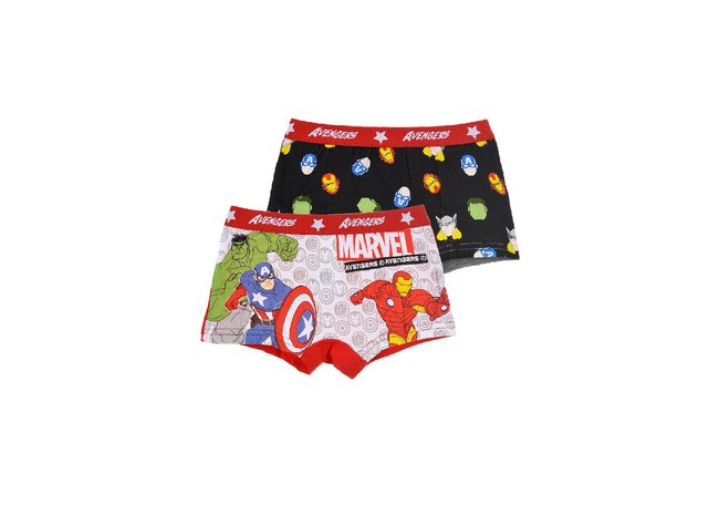 MARVEL Avengers Organic Cotton Boxer Shorts black/white