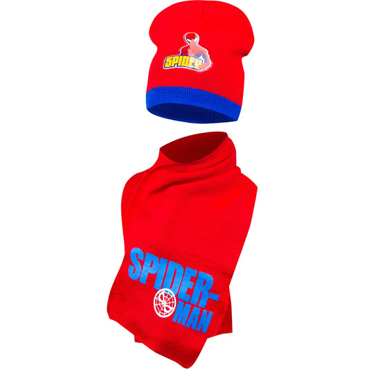 Spiderman Hat And Scarf Set Red